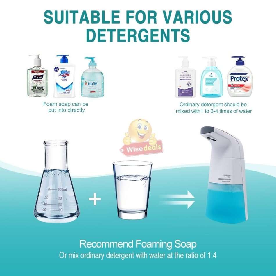 Sensor Foaming Soap Dispenser - Save Soap by diluting with water and still makes high density foam