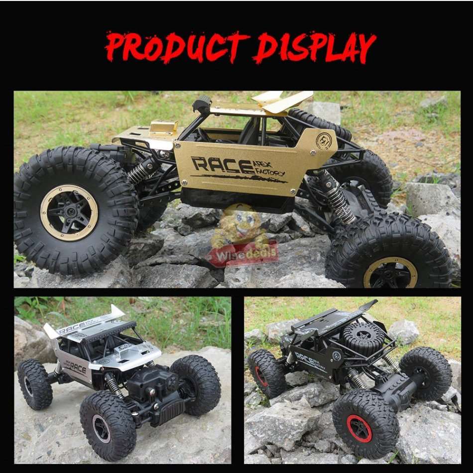 RC Rock Crawler  4WD, Shock Absorbers, Conquer all terrain, 45° Slope Climbing, Powerful & Fast