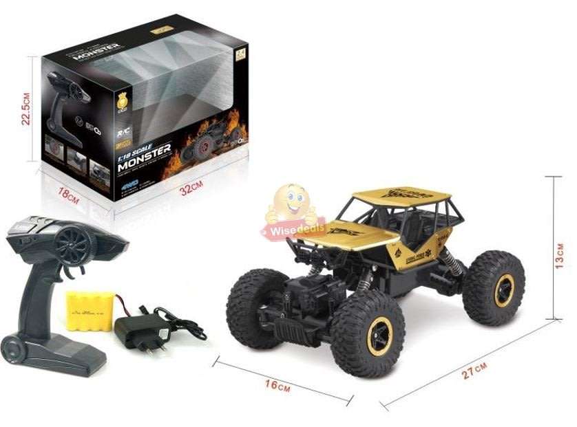 RC Rock Crawler  4WD, Shock Absorbers, Conquer all terrain, 45° Slope Climbing, Powerful & Fast