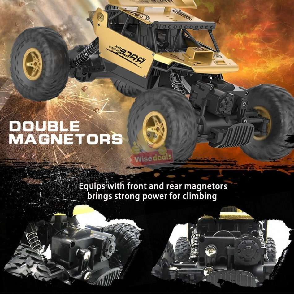 RC Rock Crawler  4WD, Shock Absorbers, Conquer all terrain, 45° Slope Climbing, Powerful & Fast