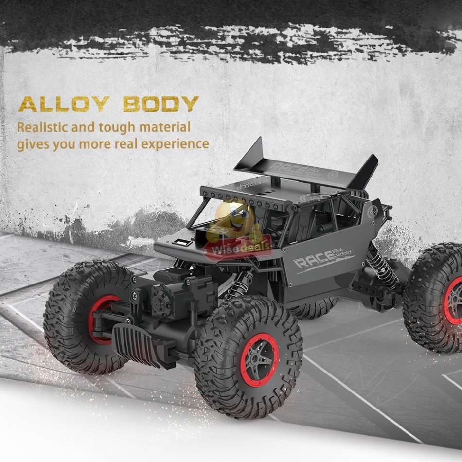 RC Rock Crawler  4WD, Shock Absorbers, Conquer all terrain, 45° Slope Climbing, Powerful & Fast