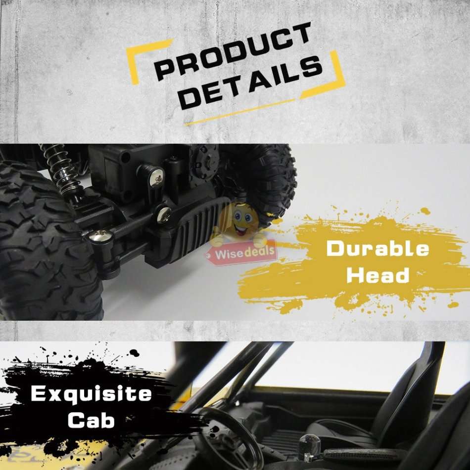 RC Rock Crawler  4WD, Shock Absorbers, Conquer all terrain, 45° Slope Climbing, Powerful & Fast