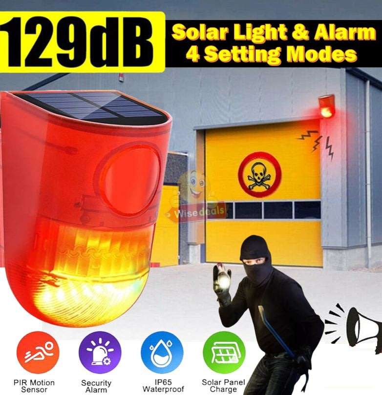Waterproof Motion Sensor LED SOLAR LIGHT & ALARM- Your all-in-one Security Necessity PLUS USB Backup