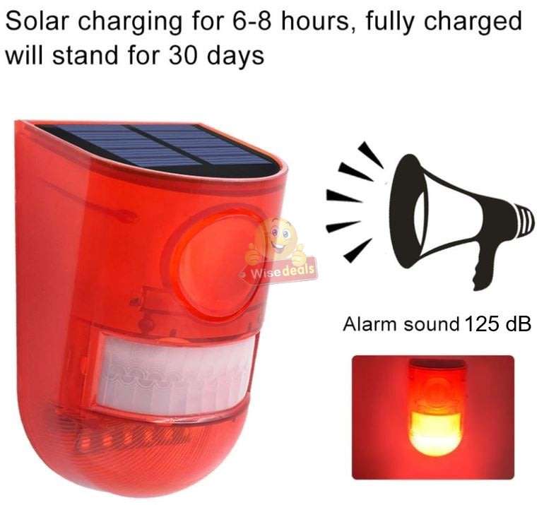 Waterproof Motion Sensor LED SOLAR LIGHT & ALARM- Your all-in-one Security Necessity PLUS USB Backup