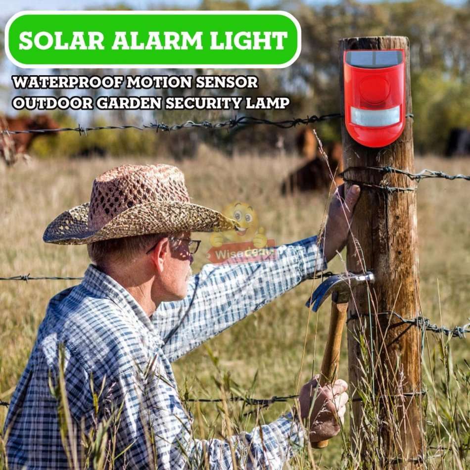 Waterproof Motion Sensor LED SOLAR LIGHT & ALARM- Your all-in-one Security Necessity PLUS USB Backup