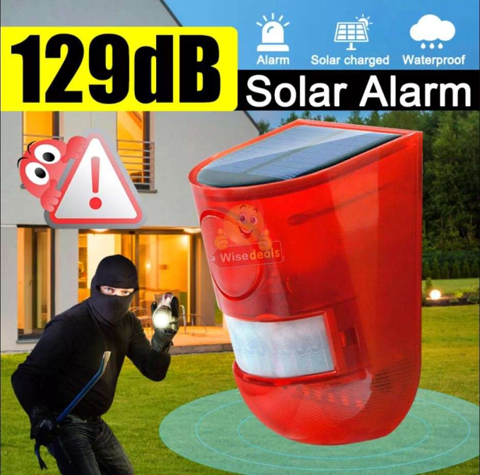 Waterproof Motion Sensor LED SOLAR LIGHT & ALARM- Your all-in-one Security Necessity PLUS USB Backup