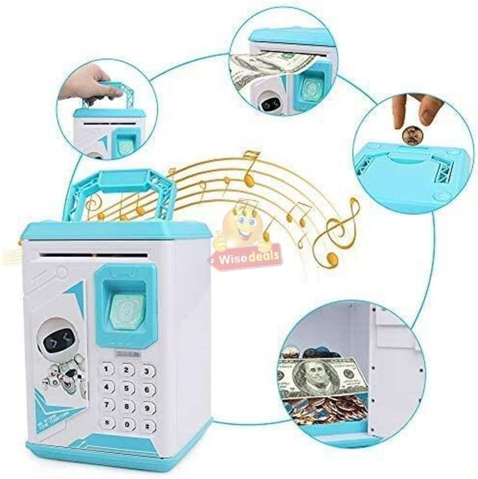 Robot ATM Password & Fingerprint Money Box with Music - Encourage Children to Save Money