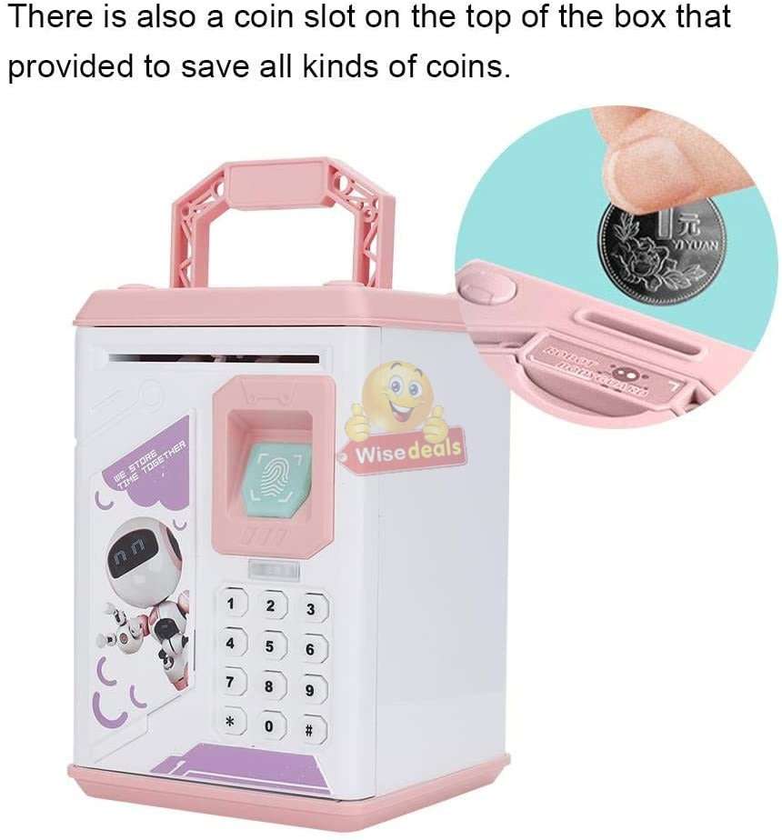 Robot ATM Password & Fingerprint Money Box with Music - Encourage Children to Save Money