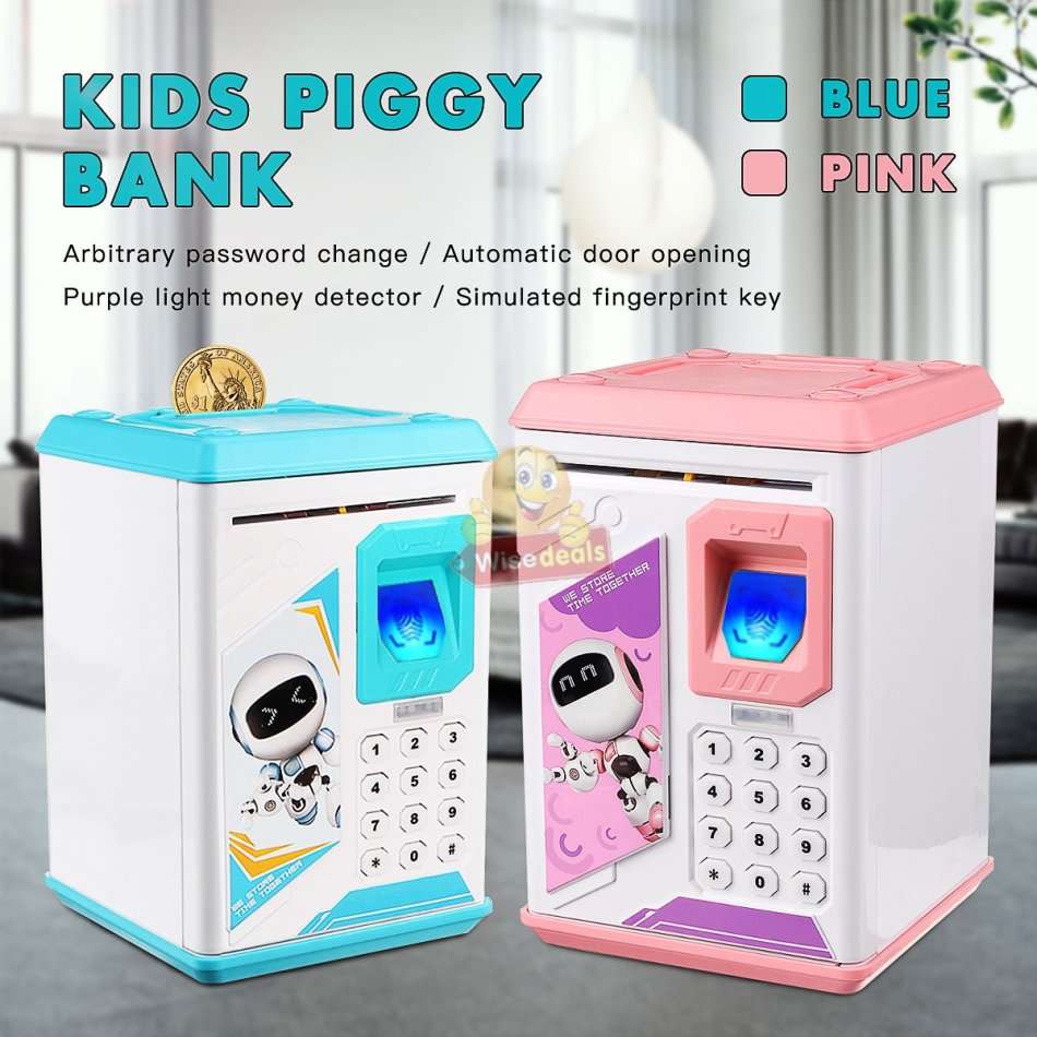 Robot ATM Password & Fingerprint Money Box with Music - Encourage Children to Save Money
