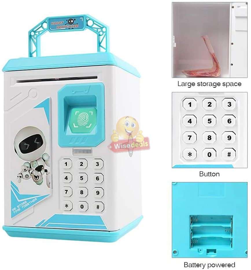 Robot ATM Password & Fingerprint Money Box with Music - Encourage Children to Save Money