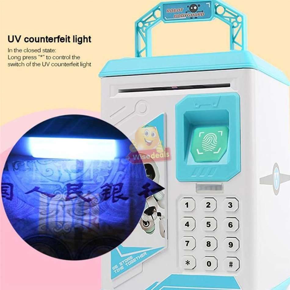 Robot ATM Password & Fingerprint Money Box with Music - Encourage Children to Save Money