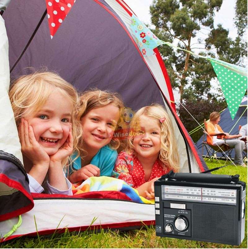 Rechargeable Bluetooth SOLAR AM-FM Radio with USB, SD, Aux MP3 Player, Flashlight, 18650mAh