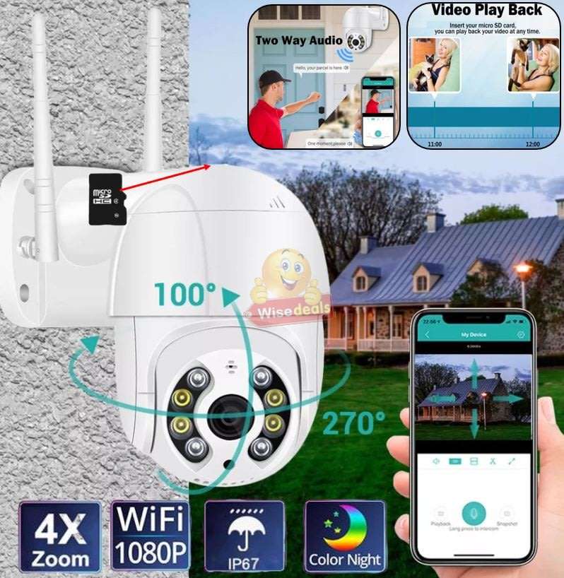 Waterproof Outdoor WIFI IP Camera, Alarm, Motion Detector, Two-way Communication etc.