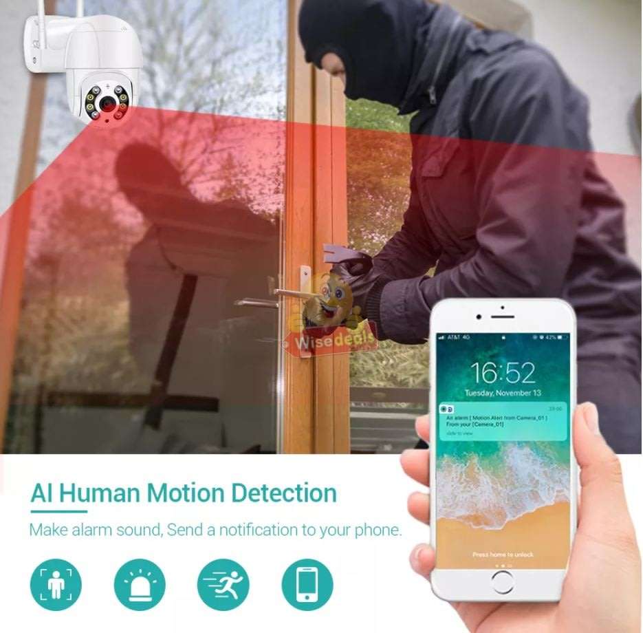 Waterproof Outdoor WIFI IP Camera, Alarm, Motion Detector, Two-way Communication etc.