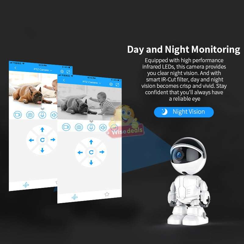 Wireless ROBOT WIFI IP Security Surveillance Camera, Motion Detection, Two way Talk, Tracking...