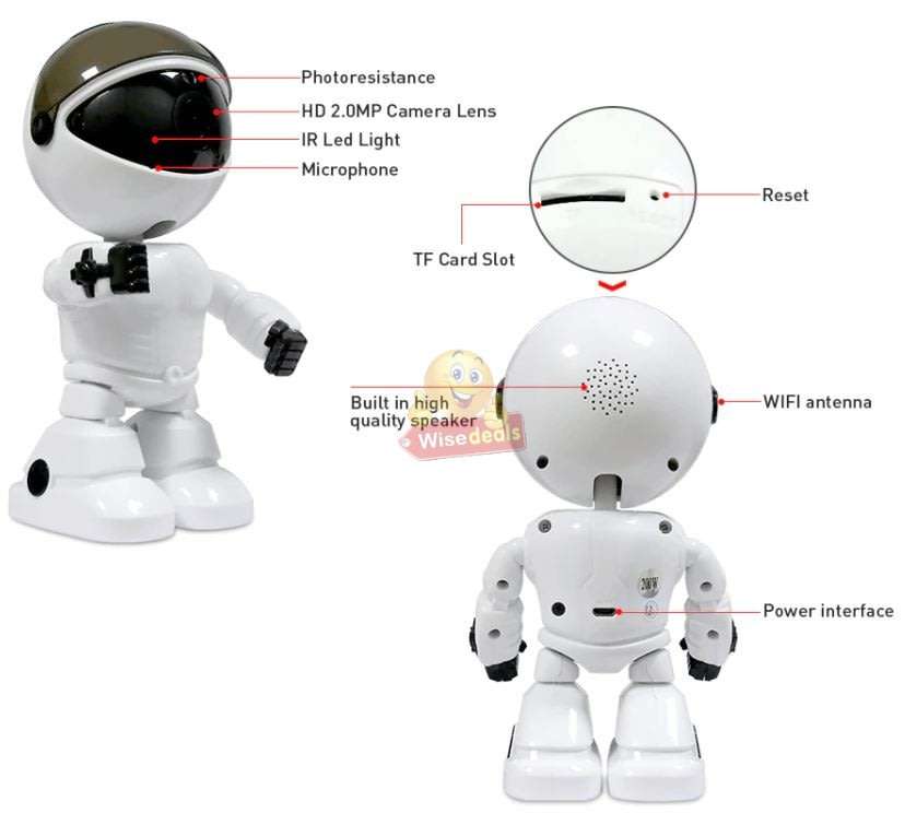 Wireless ROBOT WIFI IP Security Surveillance Camera, Motion Detection, Two way Talk, Tracking...
