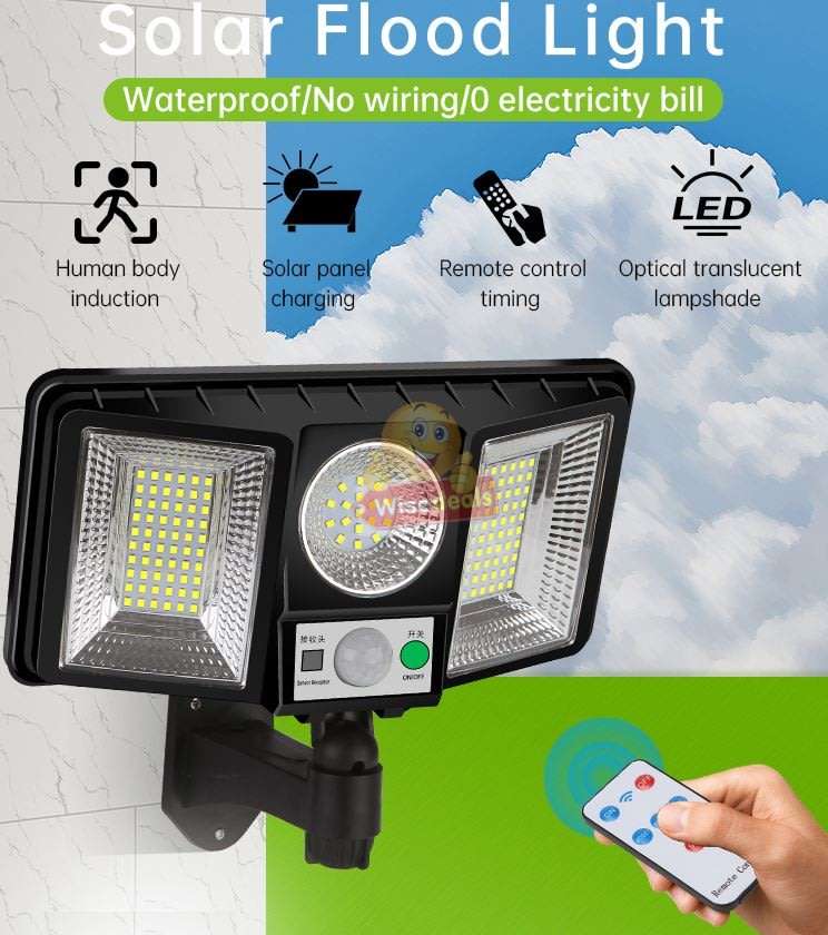 Super Bright 137 LED Solar Flood Light, 2400mAh Large Solar Rechargeable Battery, Waterproof etc