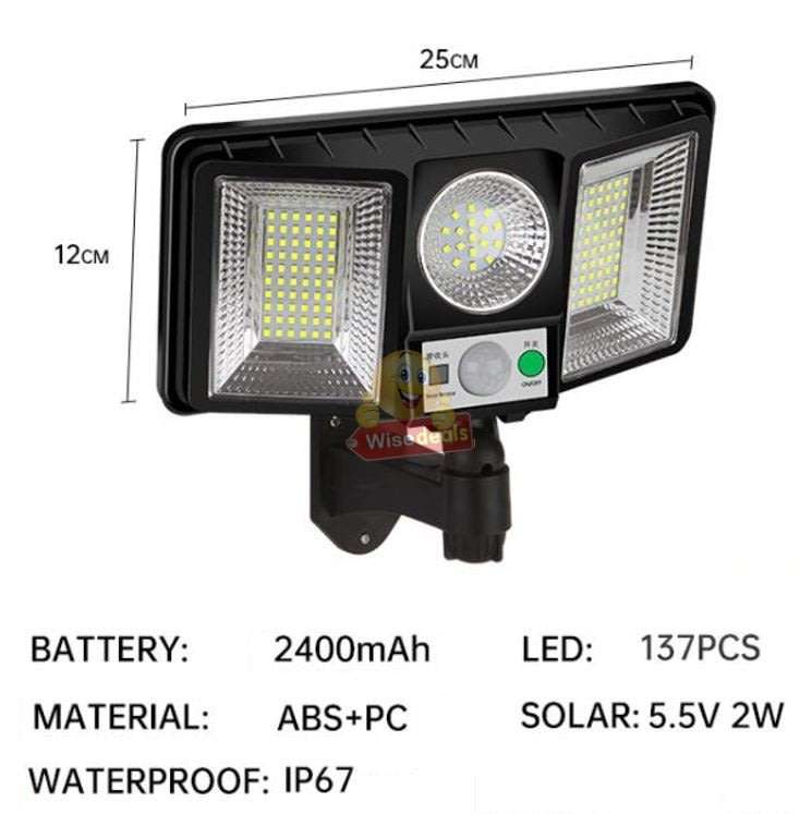 Super Bright 137 LED Solar Flood Light, 2400mAh Large Solar Rechargeable Battery, Waterproof etc