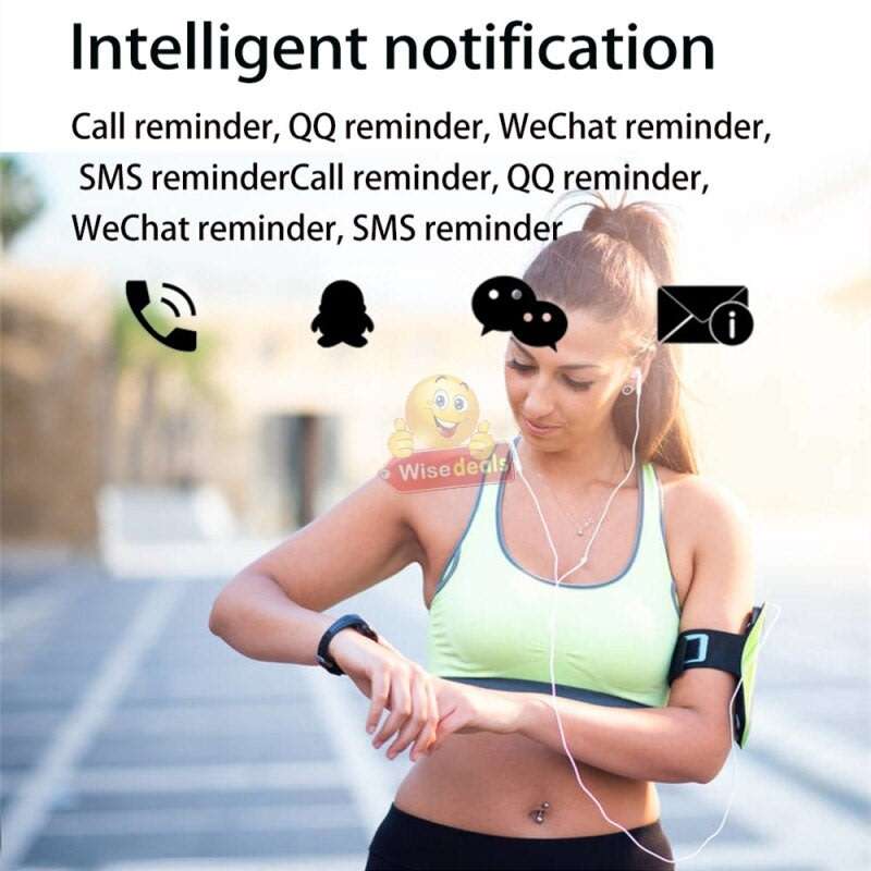 Bluetooth Fitness Watch - Monitor Heart Rate, Blood Pressure, Blood Oxygen, Sport, Calorie, Distance