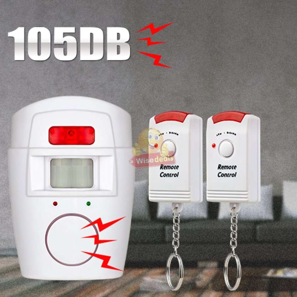 Wireless PIR Motion Sensor Alarm With 2 Remotes and Mount Bracket, Secure your Home