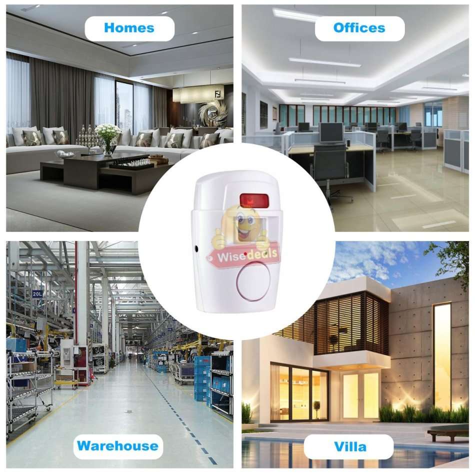 Wireless PIR Motion Sensor Alarm With 2 Remotes and Mount Bracket, Secure your Home