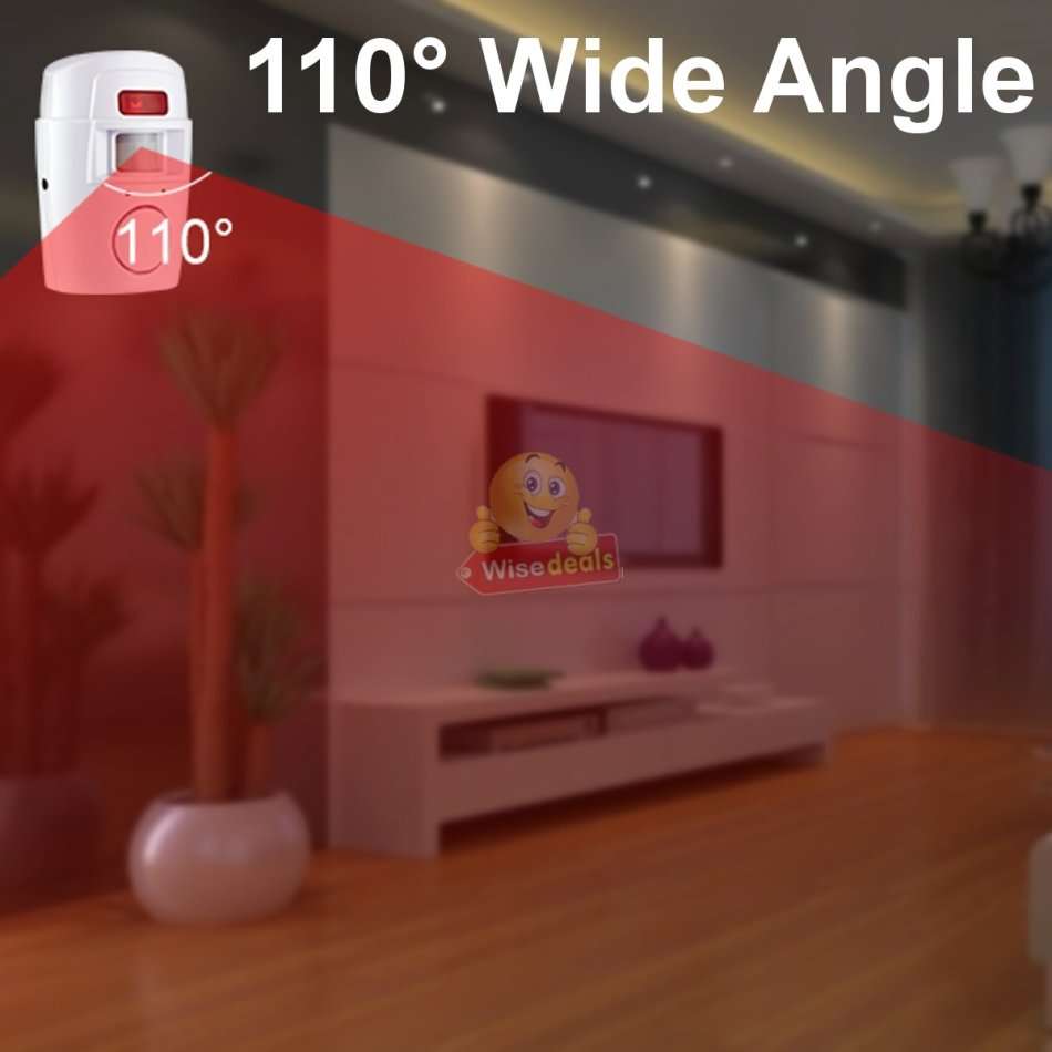 Wireless PIR Motion Sensor Alarm With 2 Remotes and Mount Bracket, Secure your Home