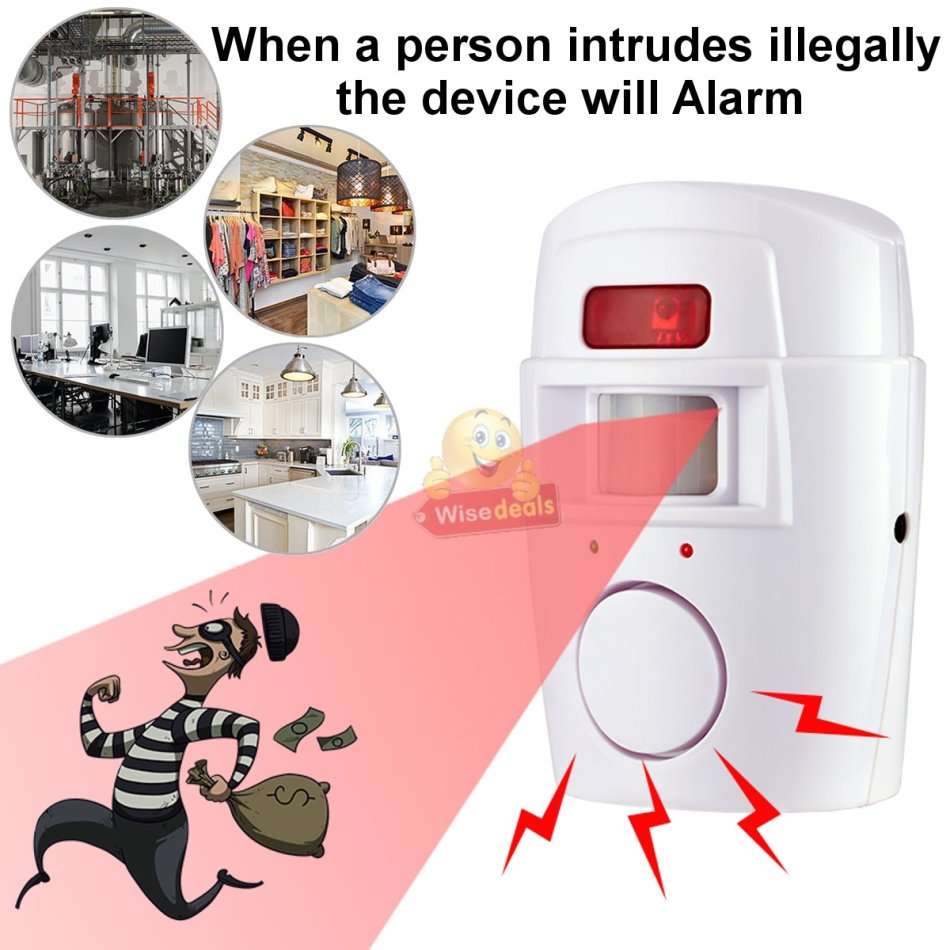 Wireless PIR Motion Sensor Alarm With 2 Remotes and Mount Bracket, Secure your Home