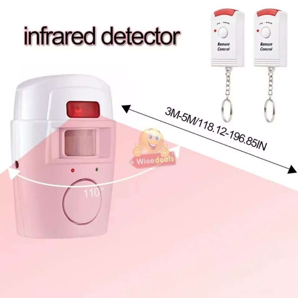 Wireless PIR Motion Sensor Alarm With 2 Remotes and Mount Bracket, Secure your Home