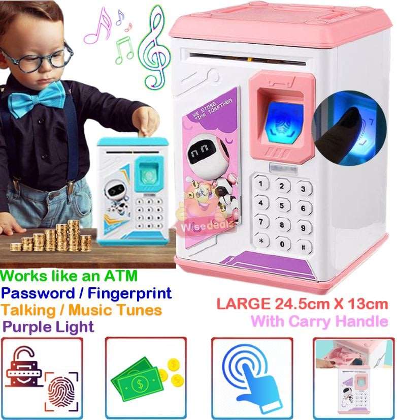 Robot ATM Password & Fingerprint Money Box with Music - Encourage Children to Save Money