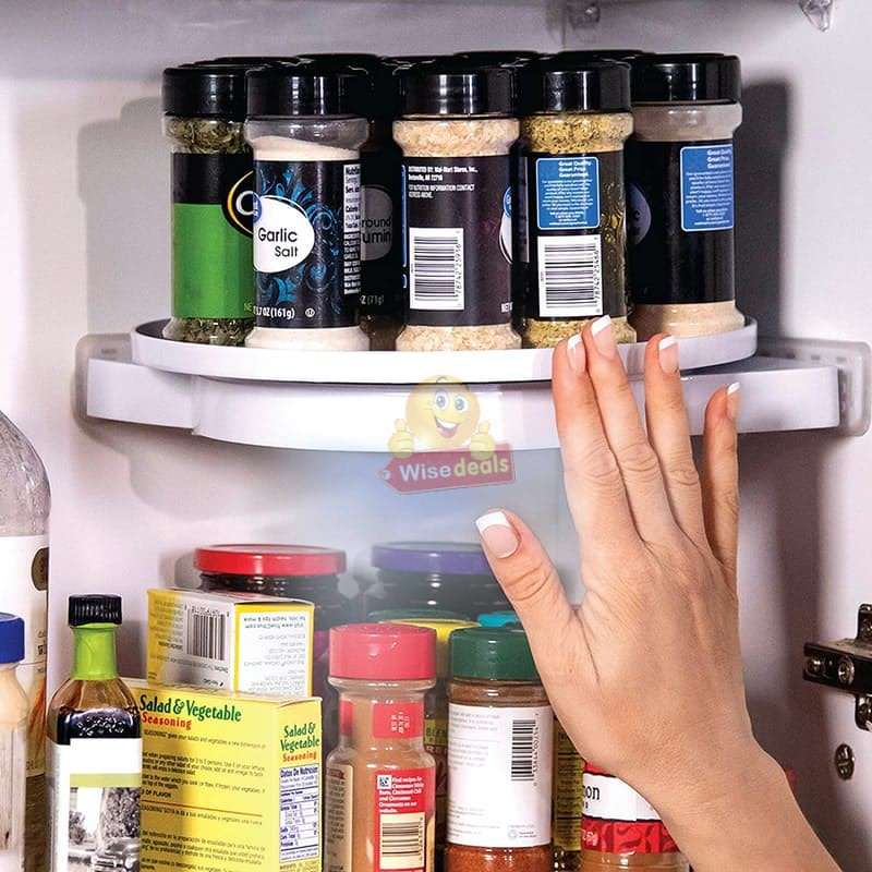 Instant 360° Rotating Shelf with Gripology Suction System, Space Saver, No Tools, No Assembly