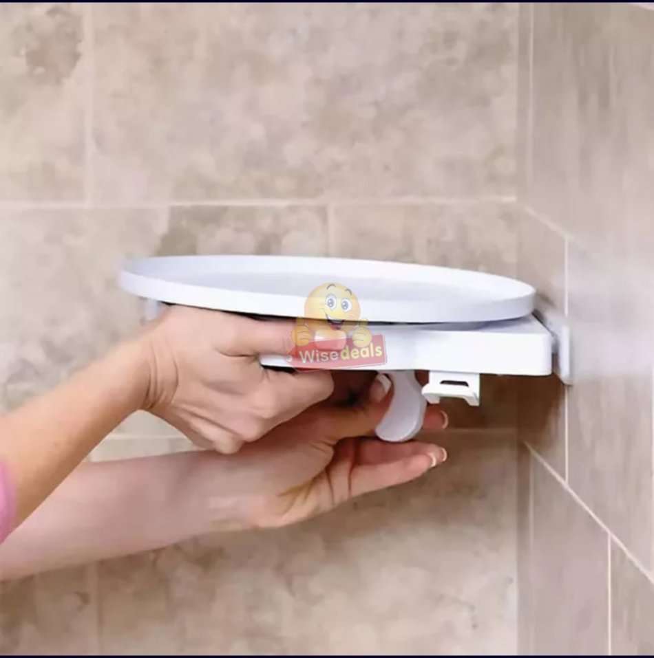 Instant 360° Rotating Shelf with Gripology Suction System, Space Saver, No Tools, No Assembly