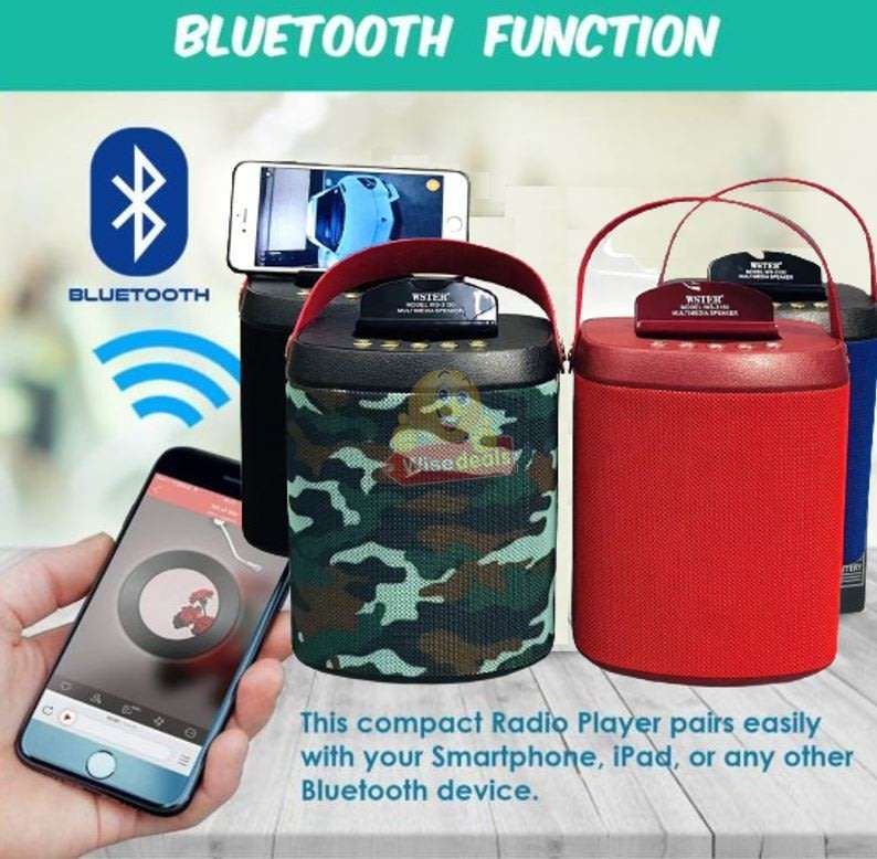 Wireless Bluetooth SOLAR Radio Speaker with Build-In Mic, Support SD Card, USB, AUX