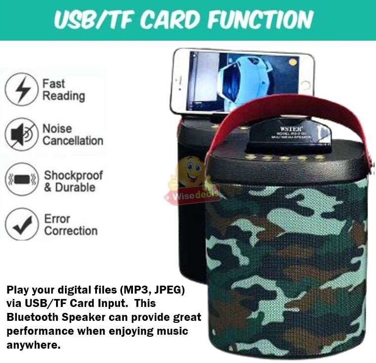 Wireless Bluetooth SOLAR Radio Speaker with Build-In Mic, Support SD Card, USB, AUX
