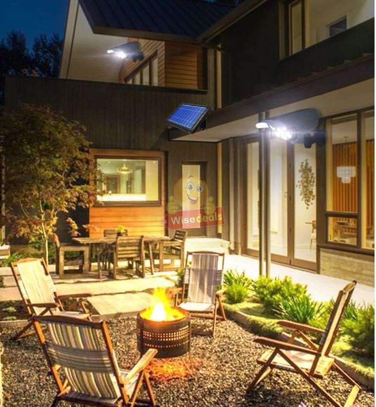 77 COB Solar Motion Sensor Flood Light with, 3 Setting Modes, Waterproof, Rechargeable battery etc.