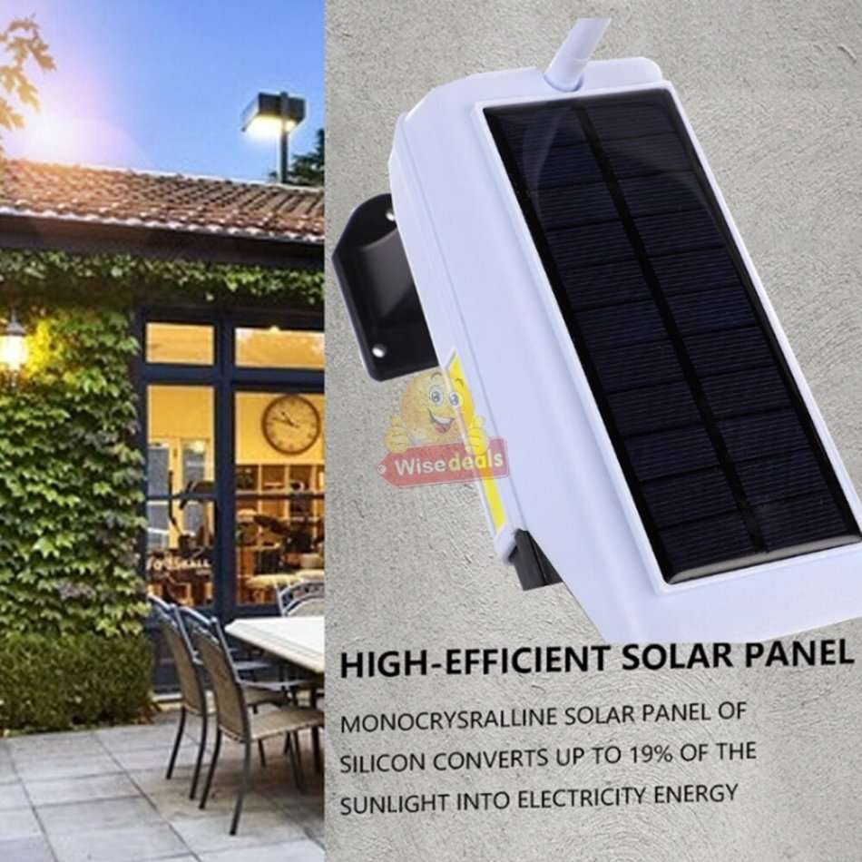 77 COB Solar Motion Sensor Flood Light with, 3 Setting Modes, Waterproof, Rechargeable battery etc.