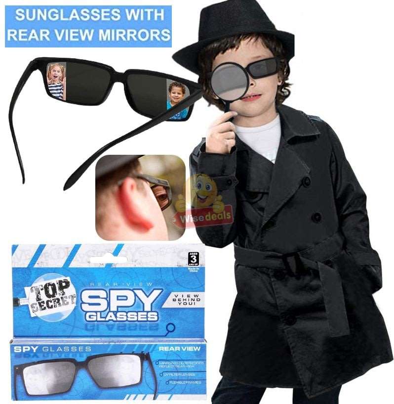 Cool Rear-view Spy Glasses with mirrors on the edges to clearly see what is behind you!