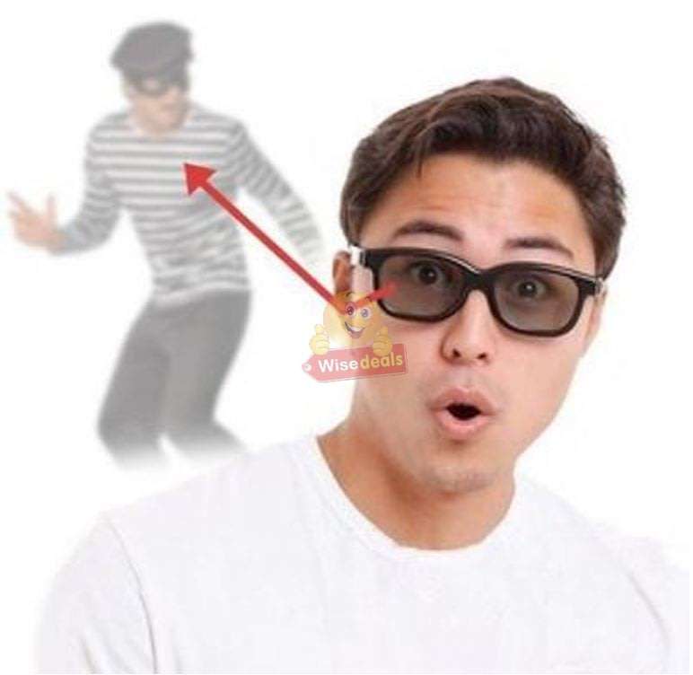 Cool Rear-view Spy Glasses with mirrors on the edges to clearly see what is behind you!