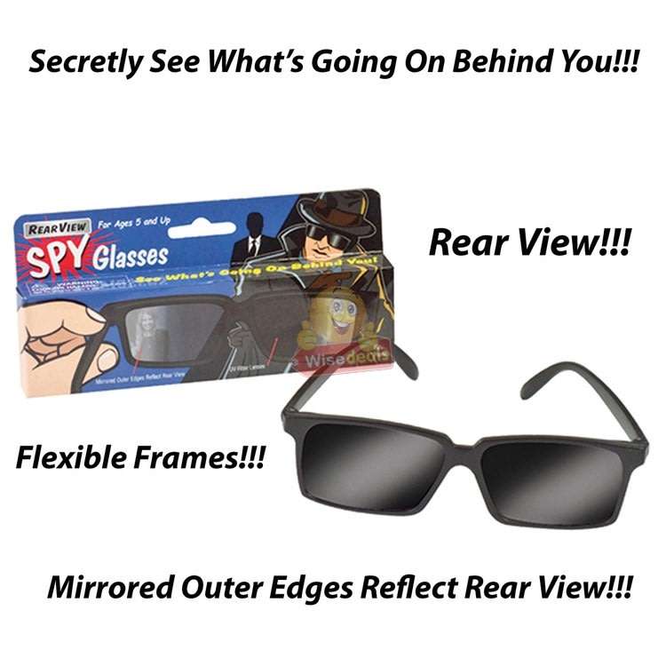 Cool Rear-view Spy Glasses with mirrors on the edges to clearly see what is behind you!