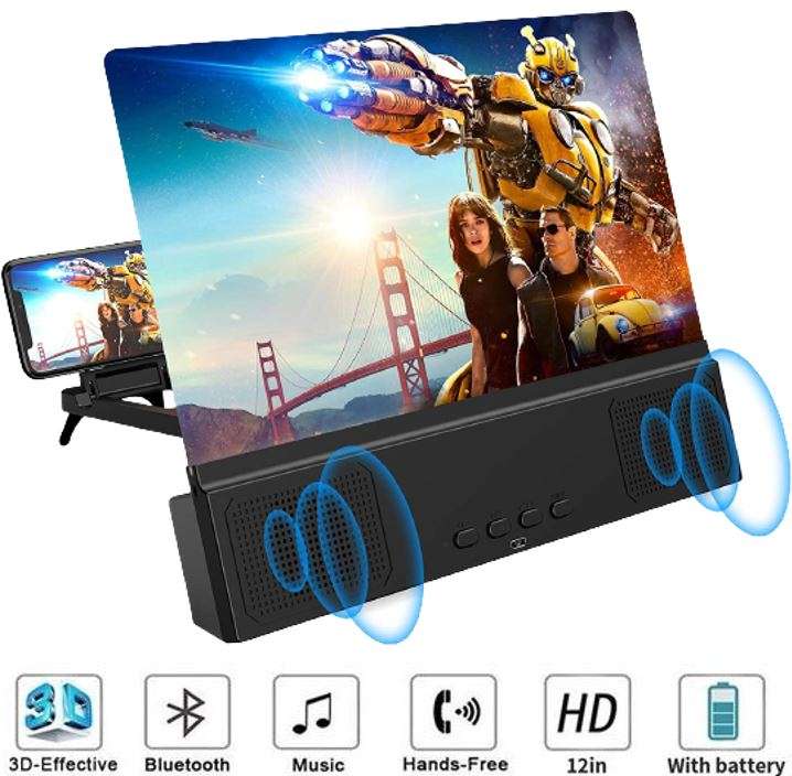 Bluetooth Speaker with Phone Screen Magnifier