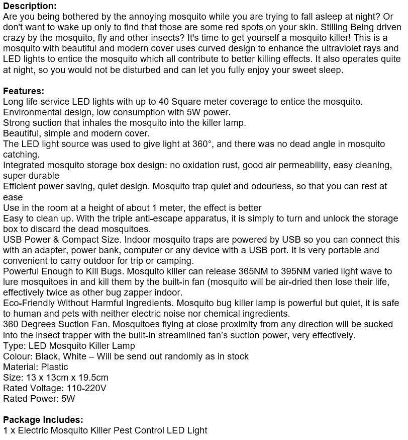 Electric Mosquito Killer Purple Light