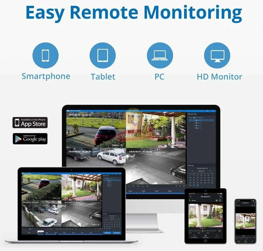 AHD 5MP CCTV Surveillance 4 Channel CCTV Camera Kit Waterproof with WIFI & 3G Viewing