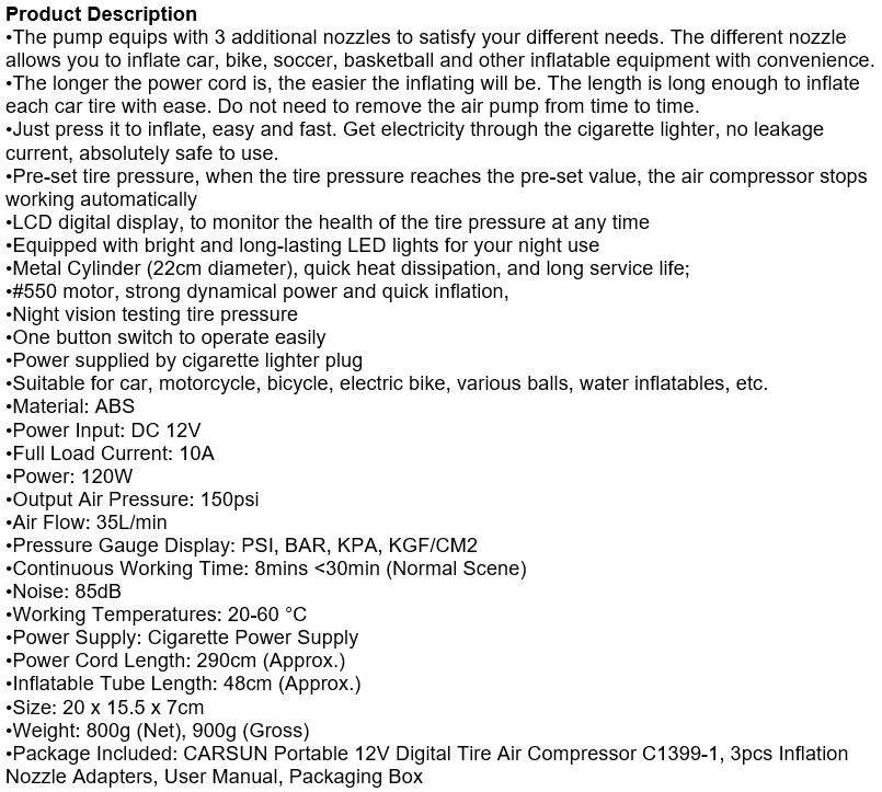 LCD Display Air Pump with 3 Nozzles