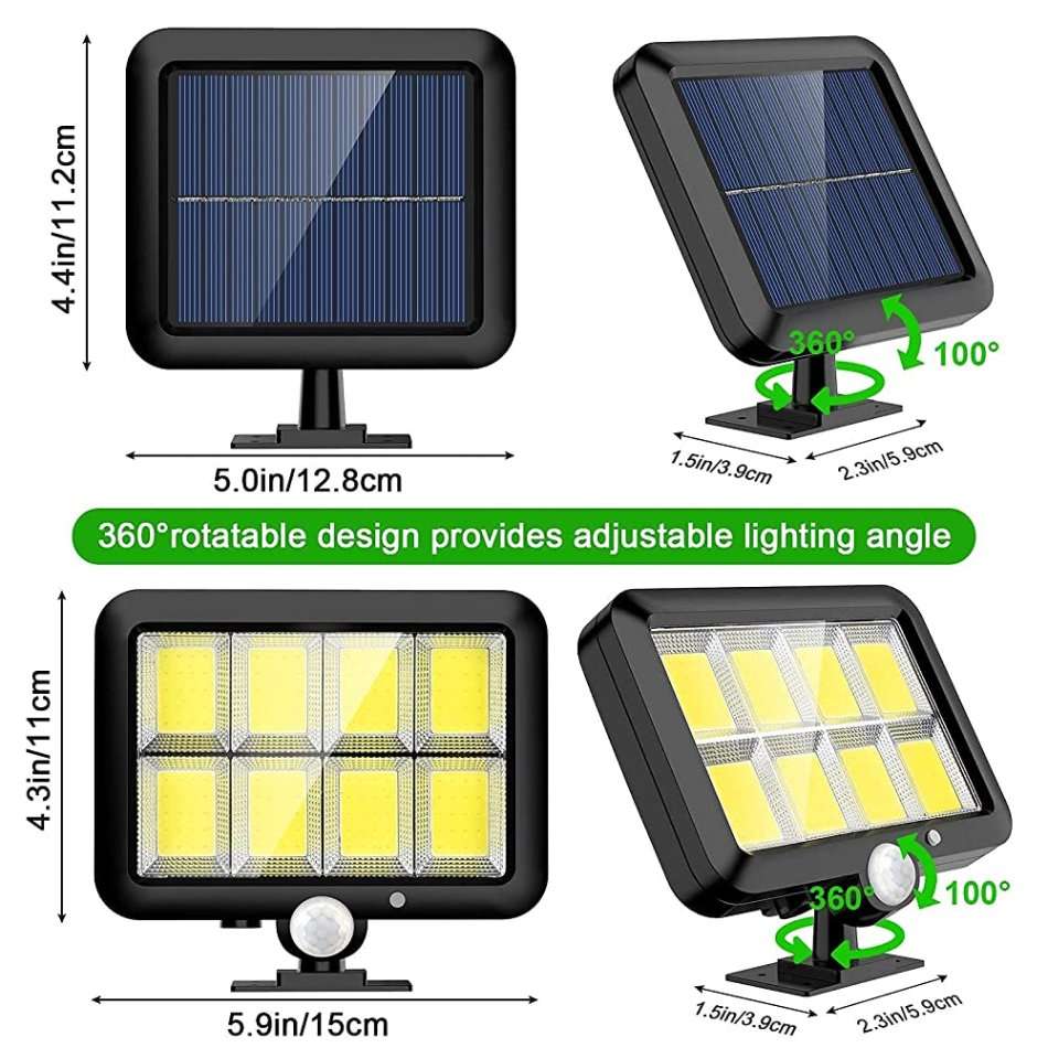 COB LED SOLAR Flood Light Kit with Remote Control