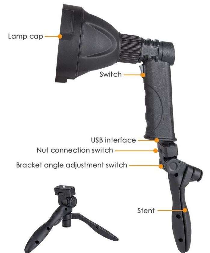 4000mAh LED Pistol Flash Light