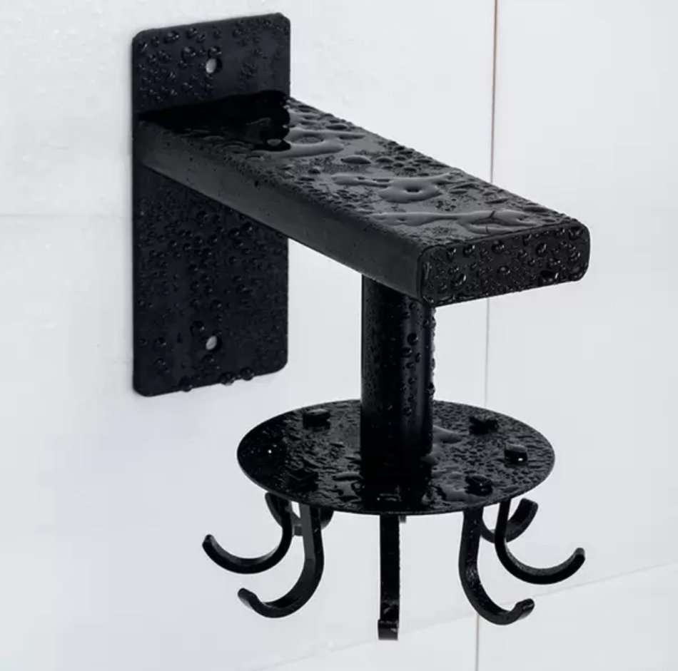 360° Rotating Aluminum Wall Mounted Hanging 8 Hook Set