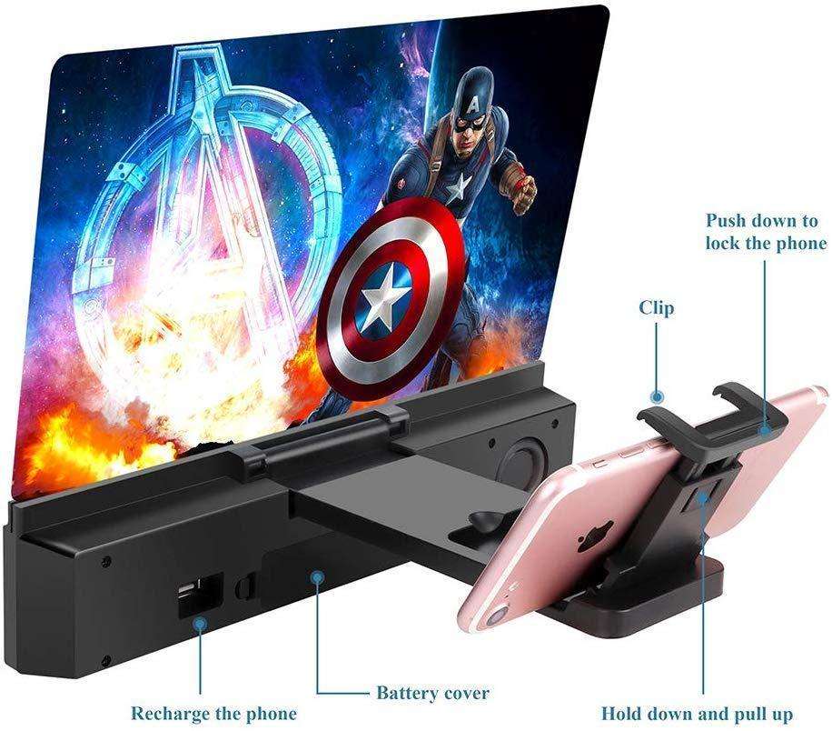 Bluetooth Speaker with Phone Screen Magnifier