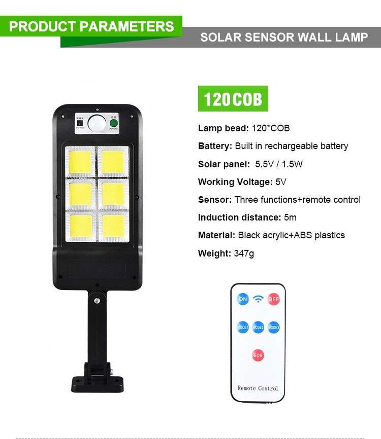 COB LED Solar Street Light with Remote Control