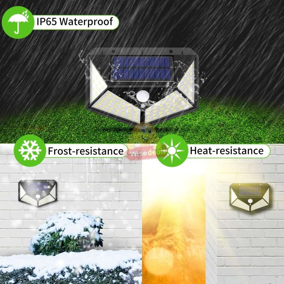 Super Bright 100 LED Solar Sensor Wall Light with 3 Setting Modes