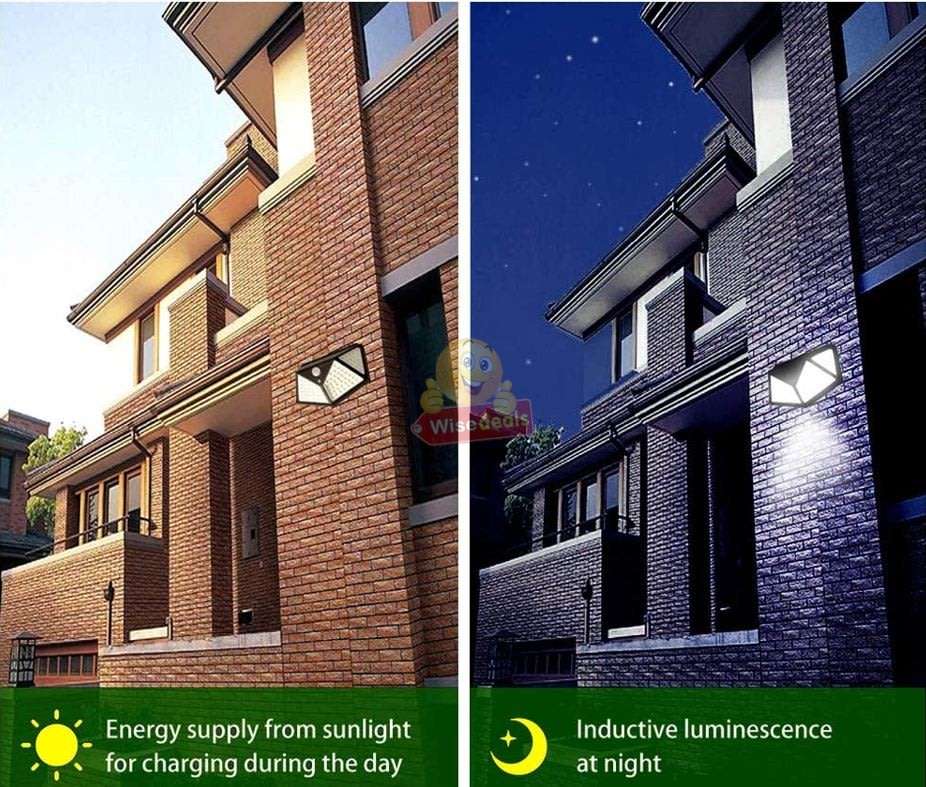 Super Bright 100 LED Solar Sensor Wall Light with 3 Setting Modes