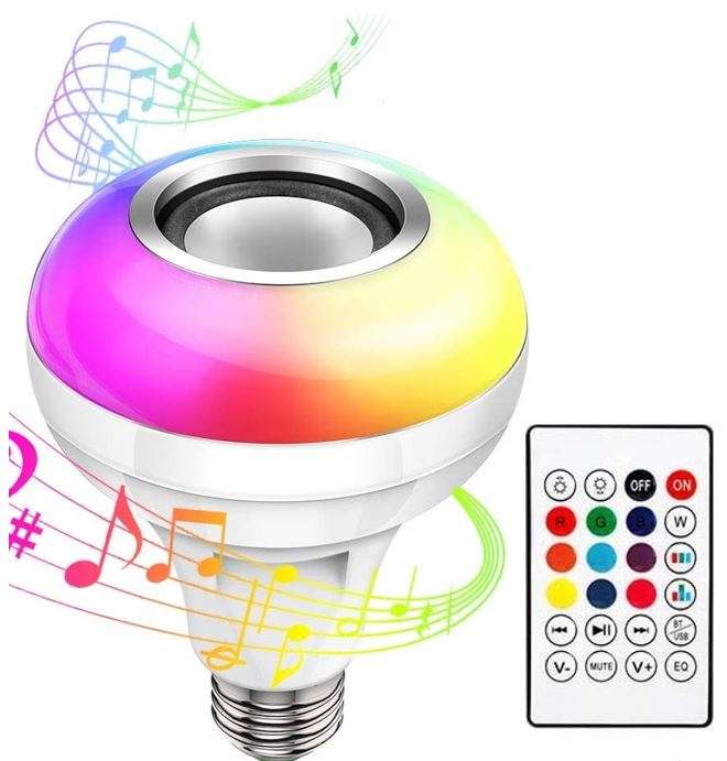 Bluetooth Speaker LED 16 Colour Bulb Light with Remote Control